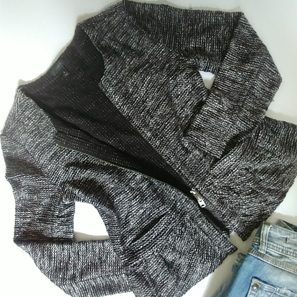 J Crew marled silver-grey/ black blazer small